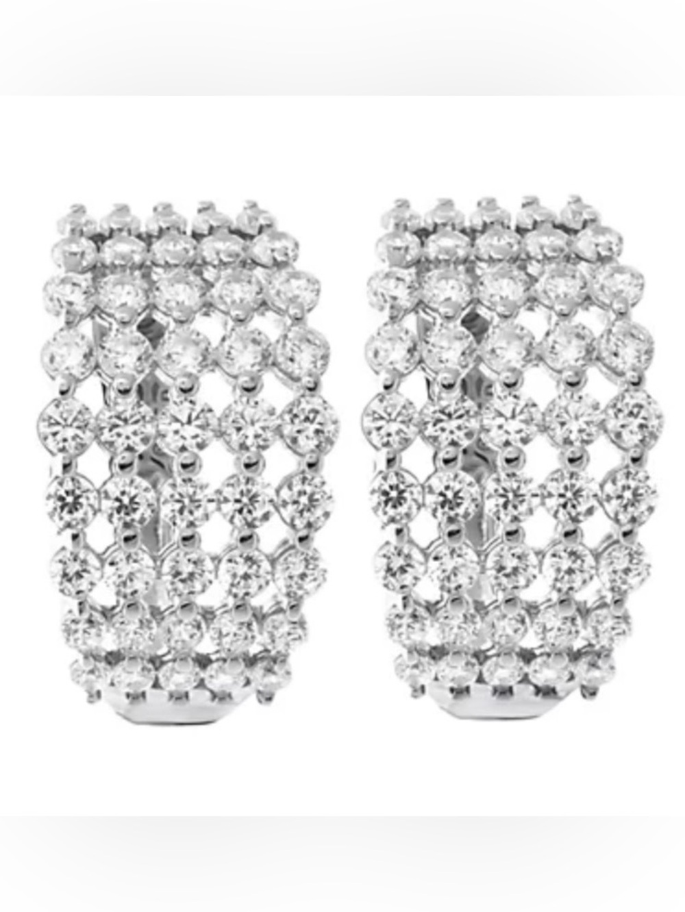 Diamonique 2.45 cttw Pave Cluster Sterling Silver Pierced Earrings